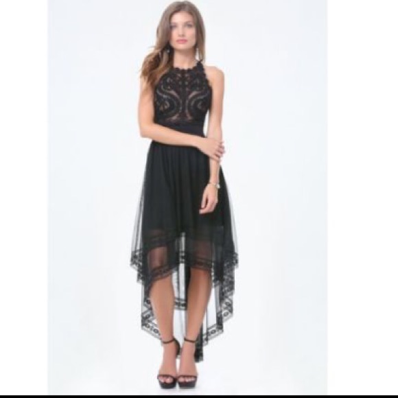 Bebe black embroidered tulle dress - Picture 3 of 4
